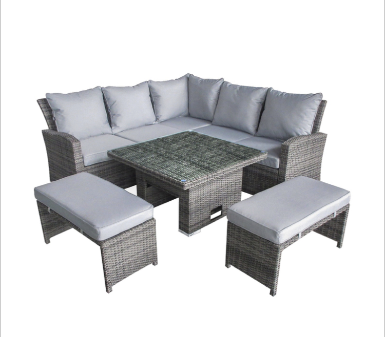 Compact Cambridge Corner Rattan Dining, Cambridge Compact Patio Furniture Set With Fire Pit Table