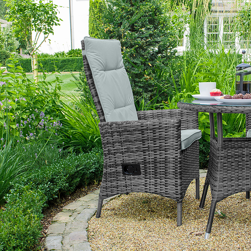 Ruxley 4 Seat Dining Set 1 05m Round, Kemble 4 Seater Rattan Round Dining Table Chair Set Grey