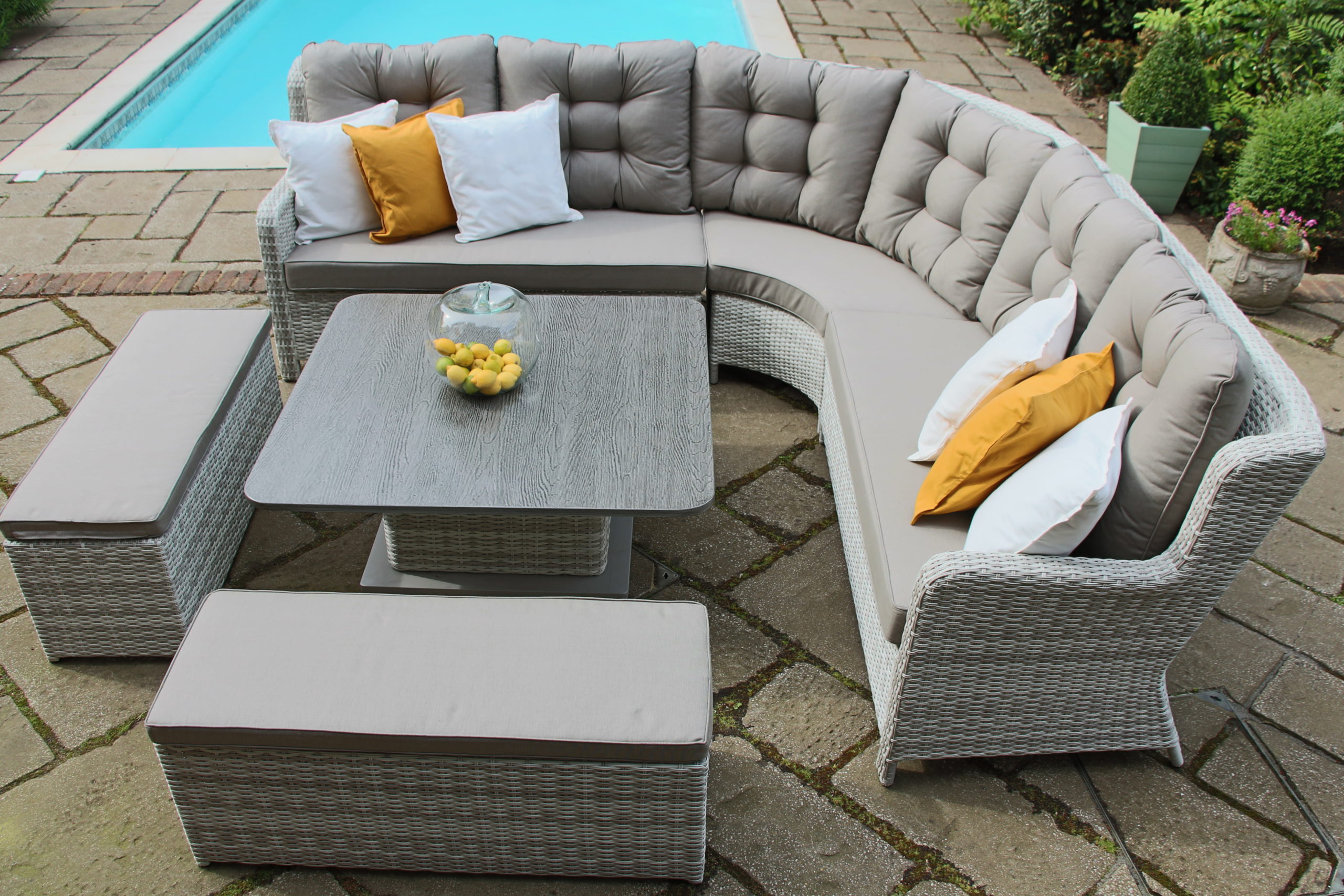 Majestique Larne Xl Rattan Corner, Luxury Rattan Garden Sofa Sets